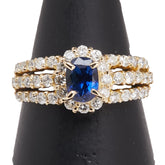 K18YG イエローゴールド サファイア0.70ct ダイヤ0.92ct リング 指輪 レディース 10.5号 【中古】